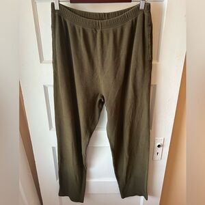 vintage Basic Threads ribbed knit pants in olive green